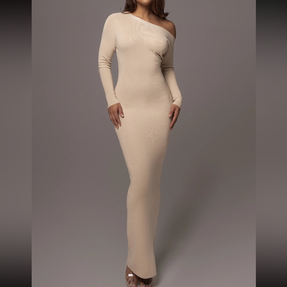 Ivory Night Shimmers
Asymmetrical Maxi Dress